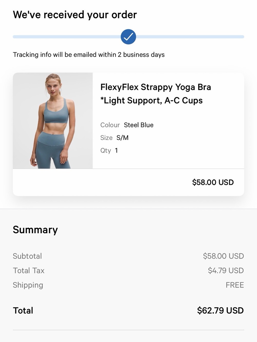 lululemon athletica Light Blue Strappy Back Sports Bra - Picture 4 of 4